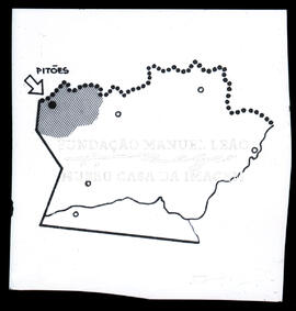Mapa com a localização de Pitões